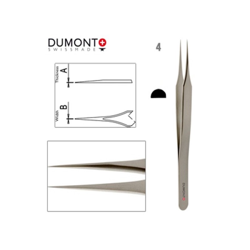 Пинсета Dumont Dumoxel #4 от антимагнитна стомана 110 мм Пинсета Dumont Dumoxel #4 от антимагнитна стомана 110 мм
