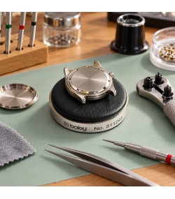 Boley watch black leather casing cushion 53 mm