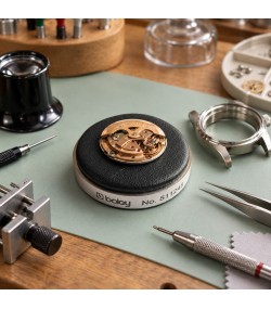 Boley watch black leather casing cushion 53 mm