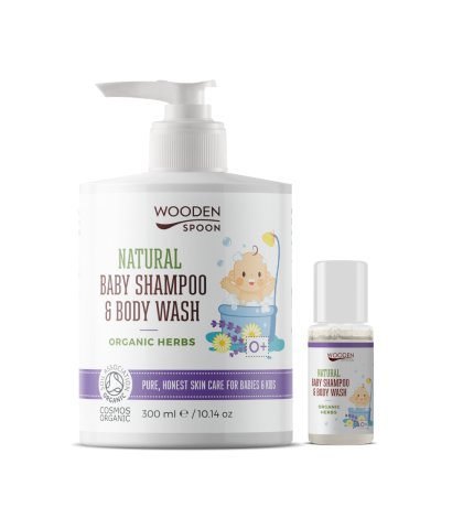 Natural Baby Shampoo and Body Wash Lavender and Herbs WOODEN SPOON 300 ml