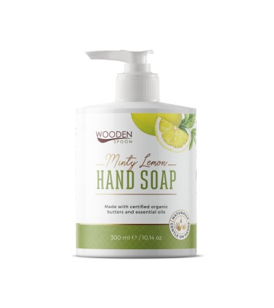Natural Hand Soap Minty Lemon Wooden Spoon 300 ml