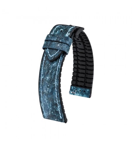 Hirsch Stone L blue leather watch s ...