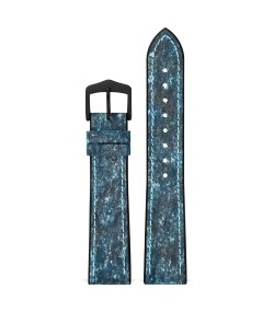 Hirsch Stone L blue leather watch strap, 19 mm, 0925044080-5-19