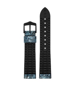 Hirsch Stone L blue leather watch strap, 19 mm, 0925044080-5-19