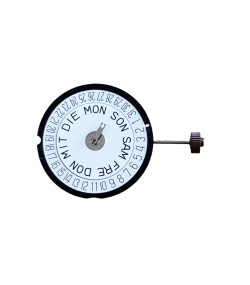 Ronda 517 quartz movement 11 1/2''' day, date on 6 o'clock (German language)