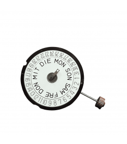 Ronda 517 quartz movement 11 1/2''' day, date on 6 o'clock (German language)