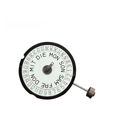 Ronda 517 quartz movement 11 1/2''' day, date on 6 o'clock (German language)