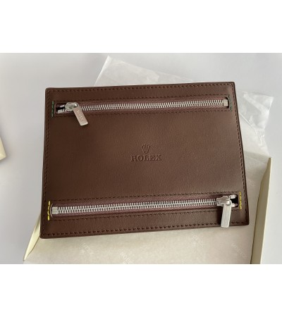 New Rolex multi currency leather wallet with 4 zippers