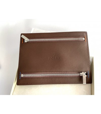 New Rolex multi currency leather wallet with 4 zippers