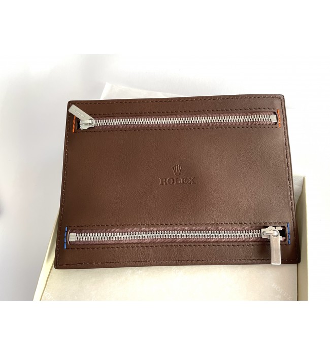 New Rolex multi currency leather wallet with 4 zippers