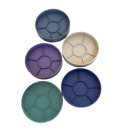 Boley Round Watchmaker Trays Set - 5 Stackable Trays with Transparent Lids