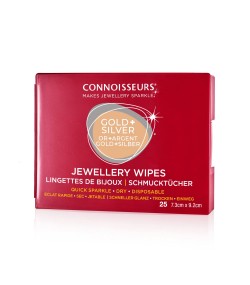 Connoisseurs Jewellery Wipes, Pre-cut wipes for easy use on silver, gold, precious stones, and fashion jewelry,  ref. CONN776