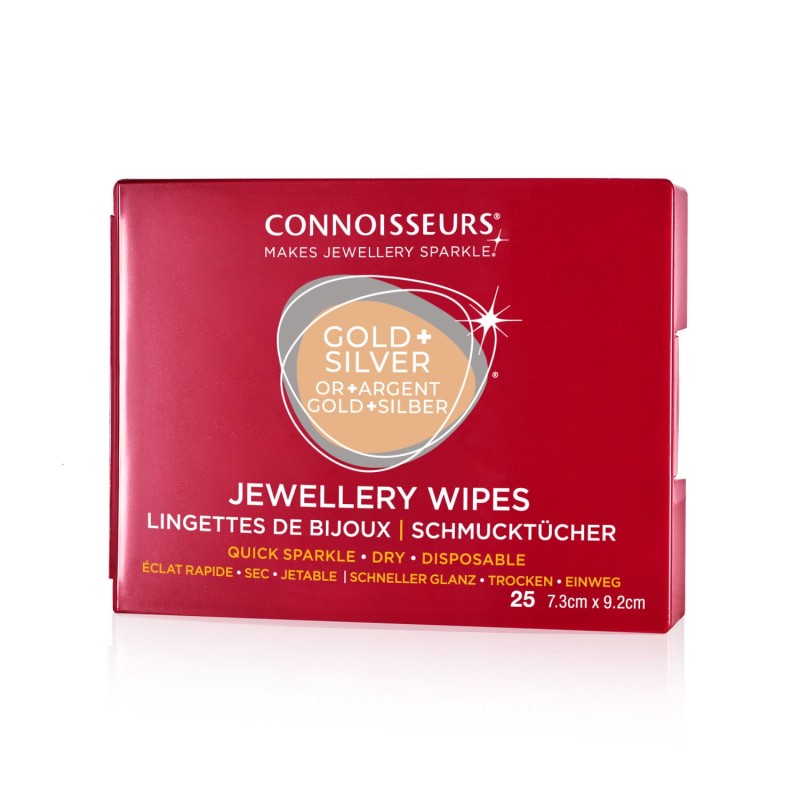 Connoisseurs Jewellery Wipes, Pre-cut wipes for easy use on silver, gold, precious stones, and fashion jewelry, ref. CONN776 Connoisseurs Jewellery Wipes, Pre-cut wipes for easy use on silver, gold, precious stones, and fashion jewelry, ref. CONN776