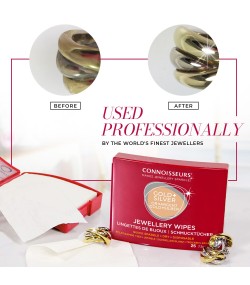 Connoisseurs Jewellery Wipes, Pre-cut wipes for easy use on silver, gold, precious stones, and fashion jewelry,  ref. CONN776