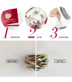 Connoisseurs Jewellery Wipes, Pre-cut wipes for easy use on silver, gold, precious stones, and fashion jewelry,  ref. CONN776