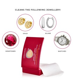 Connoisseurs Jewellery Wipes, Pre-cut wipes for easy use on silver, gold, precious stones, and fashion jewelry,  ref. CONN776