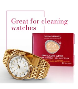 Connoisseurs Jewellery Wipes, Pre-cut wipes for easy use on silver, gold, precious stones, and fashion jewelry,  ref. CONN776