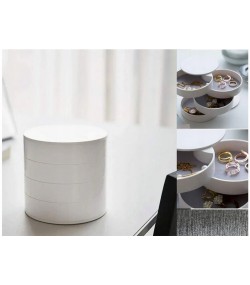 Gugita Round Jewellery Box Organiser with Pull-Out Compartments