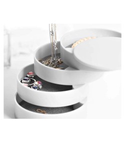 Gugita Round Jewellery Box Organiser with Pull-Out Compartments