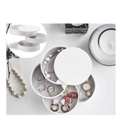 Gugita Round Jewellery Box Organiser with Pull-Out Compartments