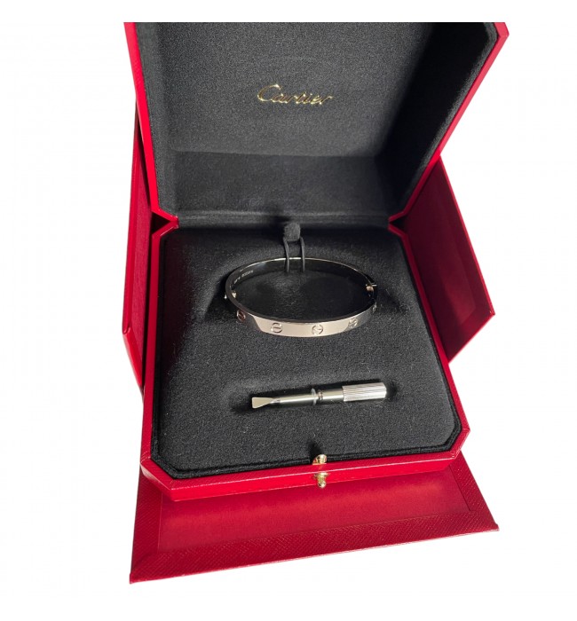 New Cartier Love 18k white gold bracelet size 17 2022