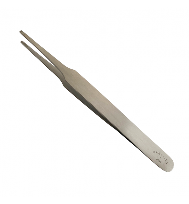 Horotec MSA 12.901-F Inox Precitec tweezer with flat tips for straightening hands steel 115 mm