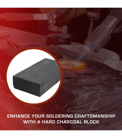 Charcoal for soldering and holder 140 x 70 x 30 mm