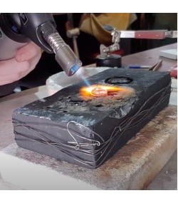 Charcoal for soldering and holder 140 x 70 x 30 mm