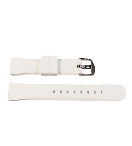 Chrono white silicone watch strap w ...