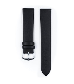 Hirsch Osiris Nubuk black calf leather watch strap, 18 mm, 03702250-1-18