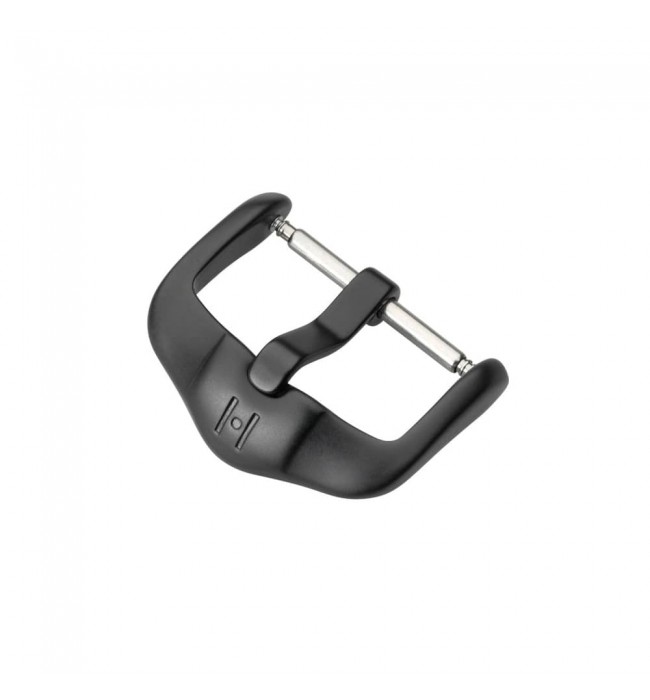 Hirsch Active black mat stainless steel buckle for watch strap 18 mm, Black Buckle, ref. BC1032-5-18