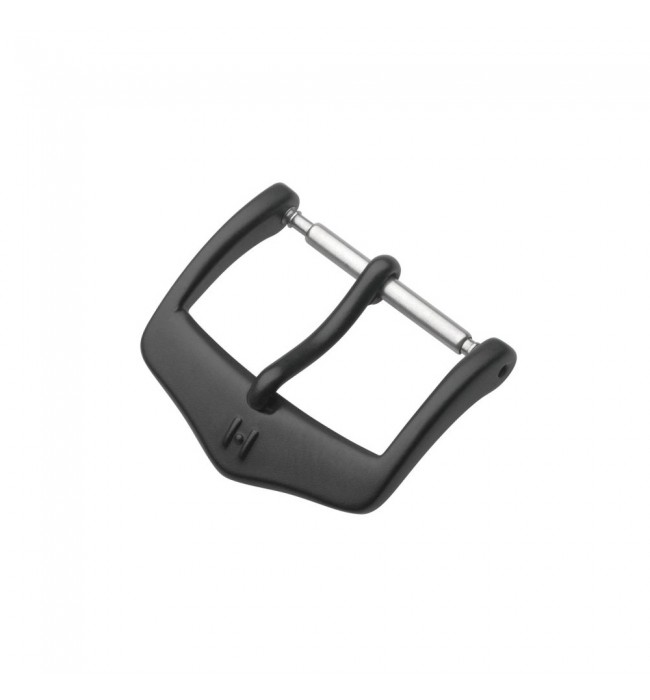 Hirsch Classic black mat stainless steel buckle for watch strap 18 mm, ref. BC1002-5-18