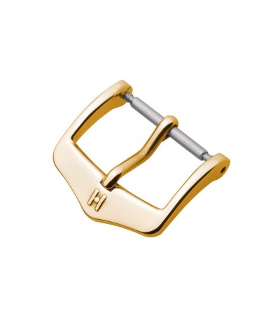 Hirsch Classic yellow gold stainless steel buckle for watch strap 18 mm, Classic Buckle, Gold, ref. BC1002-1-18
