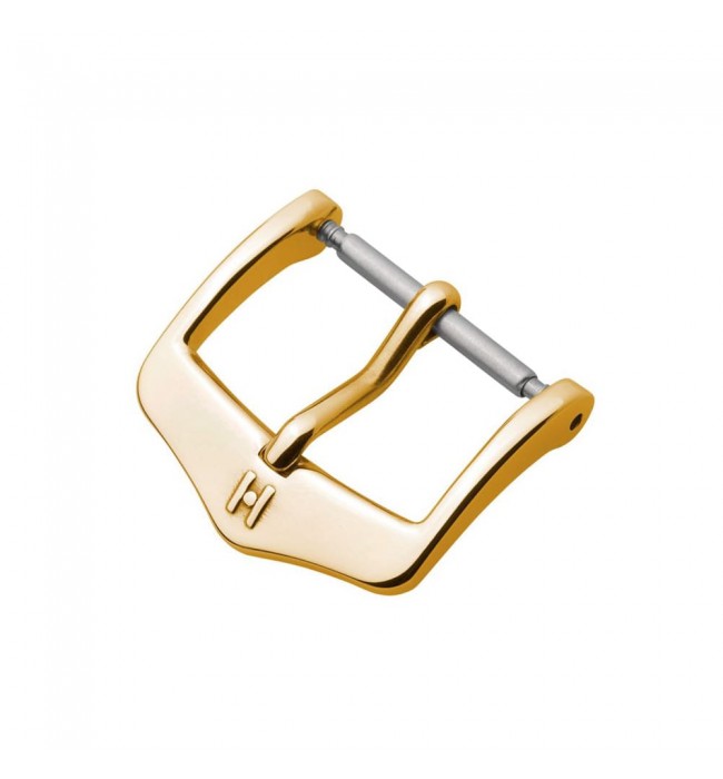 Hirsch Classic yellow gold stainless steel buckle for watch strap 18 mm, Classic Buckle, Gold, ref. BC1002-1-18