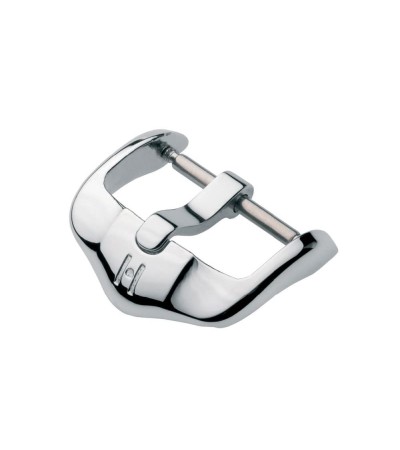 Hirsch Active silver stainless steel buckle for watch strap 18 mm, Silver Shiny, Active Buckle, ref. BC1032-2-18
