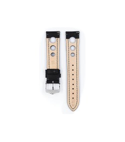 Hirsch Rally Black Watch Strap - Quick Release 22 mm