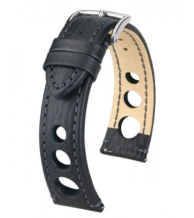 Hirsch Rally Black Watch Strap - Quick Release 22 mm