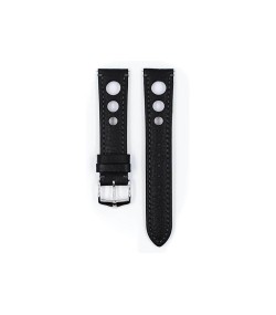 Hirsch Rally Black Watch Strap - Quick Release 22 mm