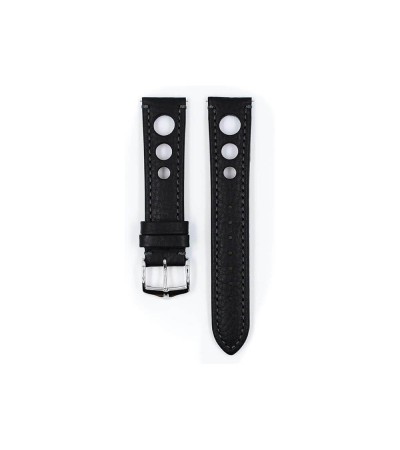 Hirsch Rally Black Watch Strap - Quick Release 22 mm