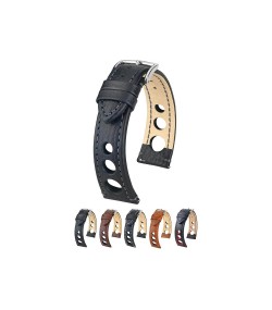 Hirsch Rally Black Watch Strap - Quick Release 22 mm