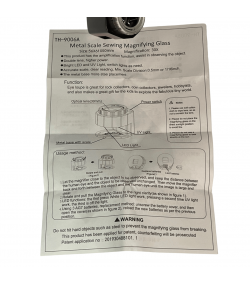 30x Magnifying Glass Loupe, Watchmaker Scale Magnifier, LED & UV Light, Double Lens, TH-9006A