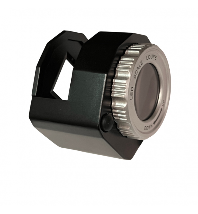 30x Magnifying Glass Loupe, Watchmaker Scale Magnifier, LED & UV Light, Double Lens, TH-9006A