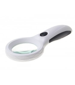 Reading Magnifier, 4x Magnification, 8 LED + UV Light, 60 mm Lens, White, Ref. 09064