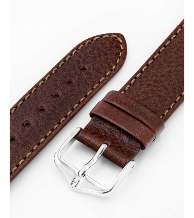 Hirsch Forest Watch Strap, Brown, Quick Release, 22 mm Lug, 20 mm Buckle, Length 120/80 mm, Size L, Ref. 17920210-2-22