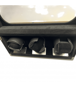 Augusta Watch Winder For 3 Watches, Black, Luxury, Carbon Look
