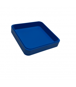 Bergeon 2379 Blue Plastic Square Supplies Tray, 70 x 70 x 13 mm