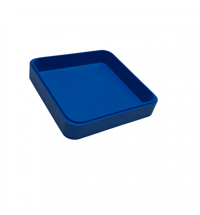 Bergeon 2379 Blue Plastic Square Supplies Tray, 70 x 70 x 13 mm