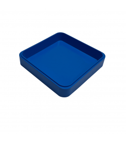 Bergeon 2379 Blue Plastic Square Supplies Tray, 70 x 70 x 13 mm