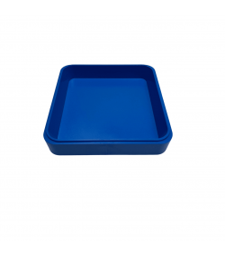 Bergeon 2379 Blue Plastic Square Supplies Tray, 70 x 70 x 13 mm