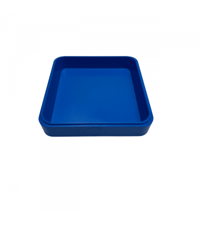 Bergeon 2379 Blue Plastic Square Supplies Tray, 70 x 70 x 13 mm